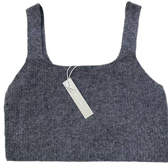 Everlane Cozy Stretch Tank Womens M Wool Yak Dark Grey Elevated Basic Luxury NWT - Picture 2 of 12